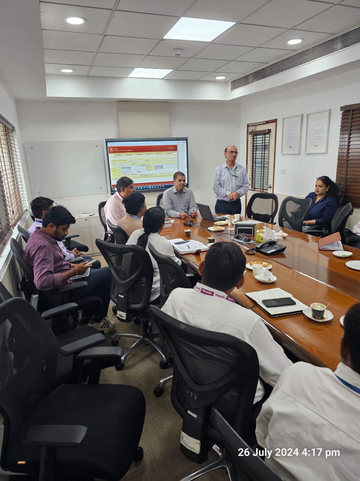 An awareness program conducted at Delhi International Airport Limited DIAL wherein they were informed about ESIC schemes, benefits of Adhaar Seeding and why coverage under ESIC is essential for Employers and Employees.