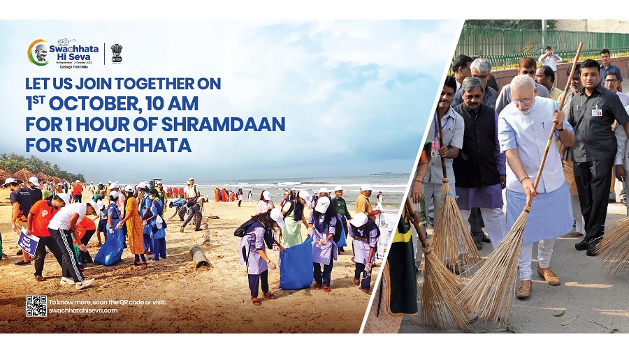 1st October, 10am for 1 hour of Shramdaan for Swachhata
